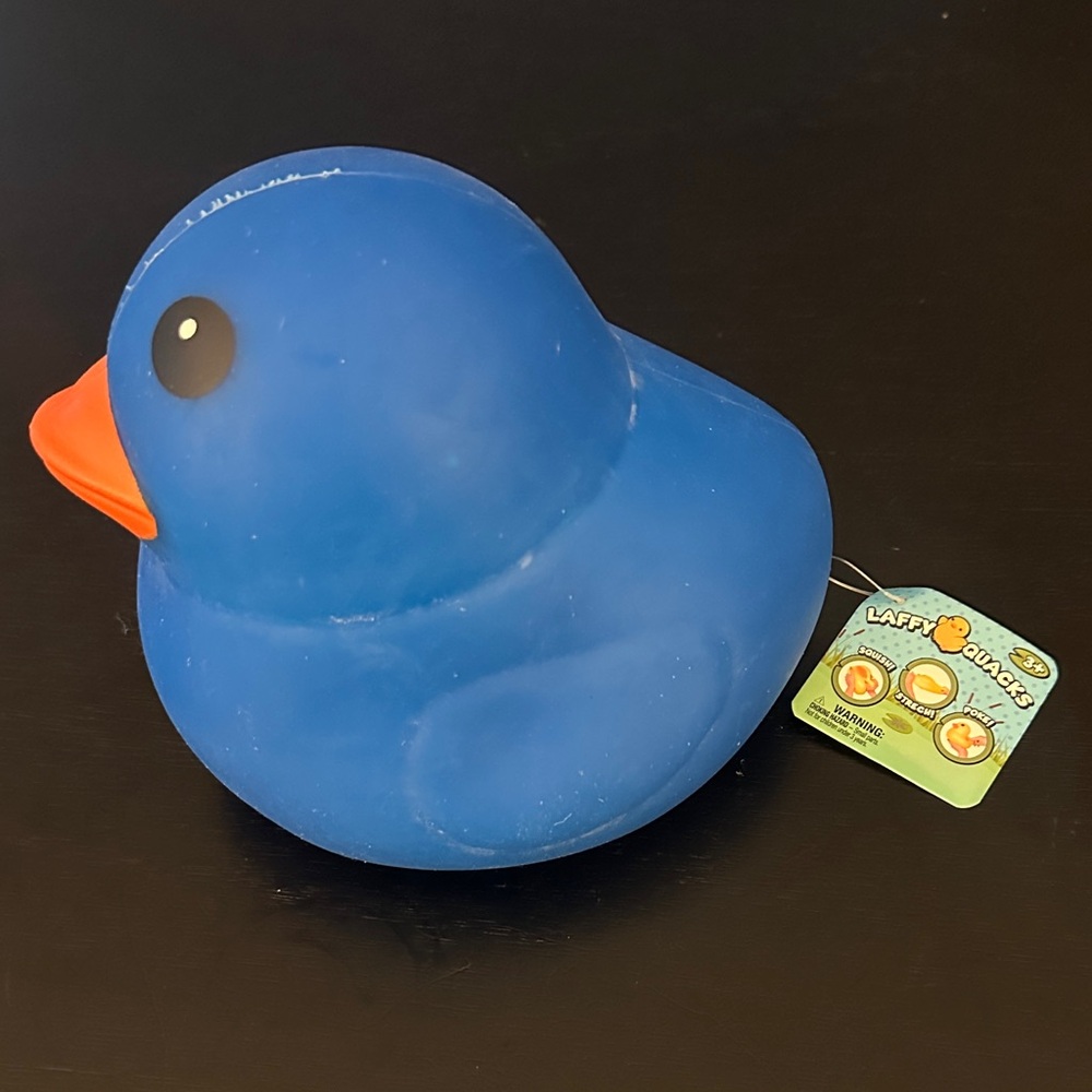 Jumbo Duck Squishy Squish Stretch Squishie Blue New